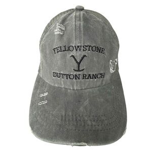 Yellowstone Dutton Ranch Gray Distressed Ball Hat